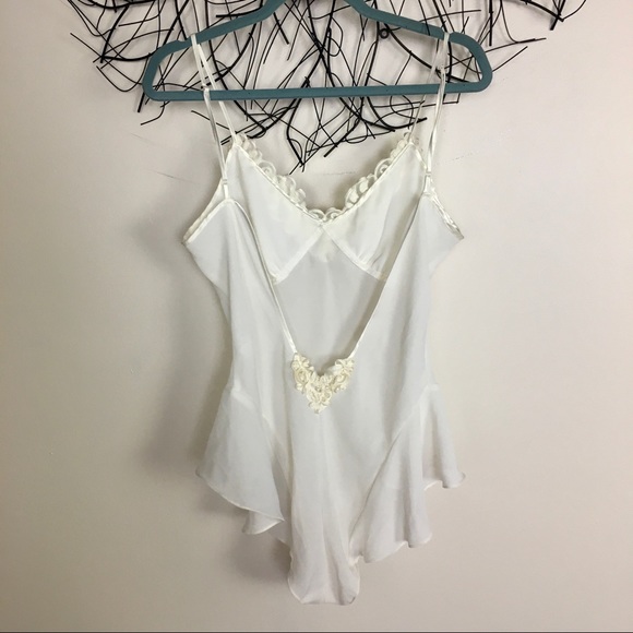 Vintage lingerie body suit. White ruffled unique - Picture 6 of 8